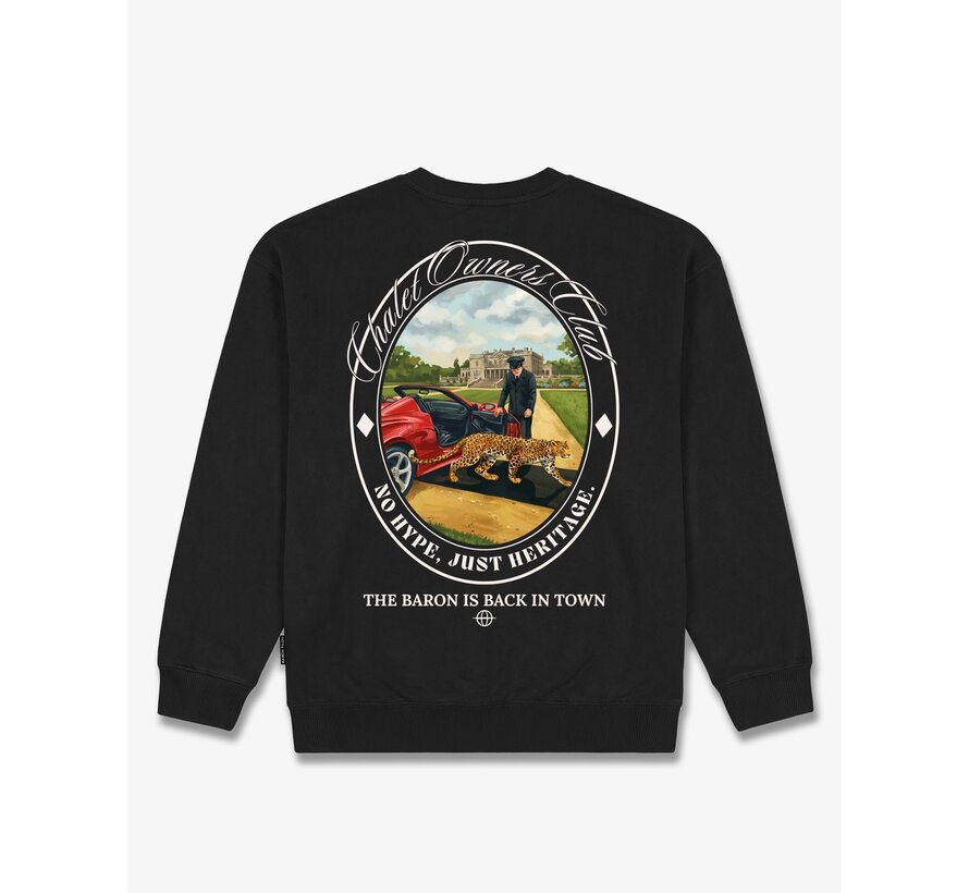 Baron Filou Sweater FW26 Oversized Backprint Baron Is Back In Town Black
