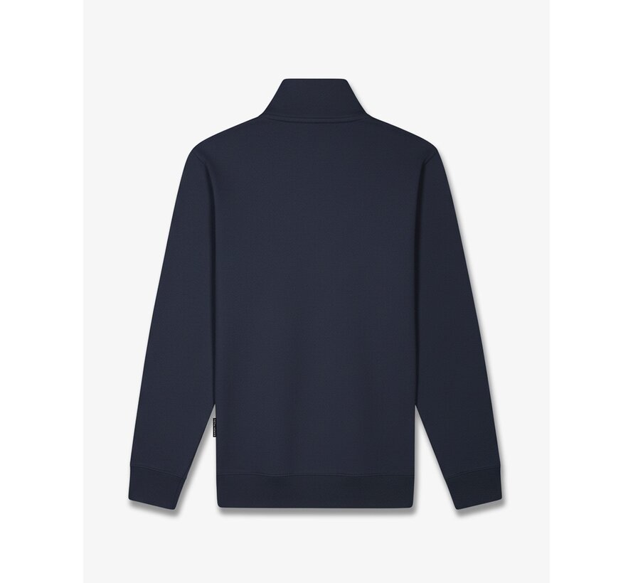Baron Filou Half Zip Sweater FW26 Signature Oxford Blue