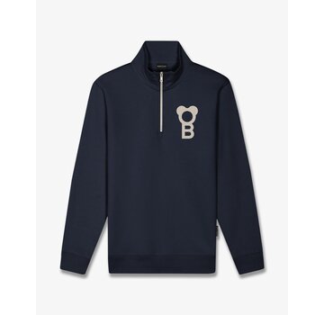 Baron Filou Baron Filou Half Zip Sweater FW26 Signature Oxford Blue