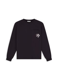 Pure Path Longsleeve T-shirt Inititials Pocket Dark Brown (26030113 - 96)