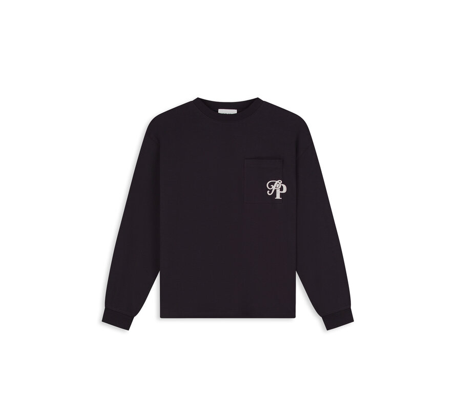 Longsleeve T-shirt Inititials Pocket Dark Brown (26030113 - 96)