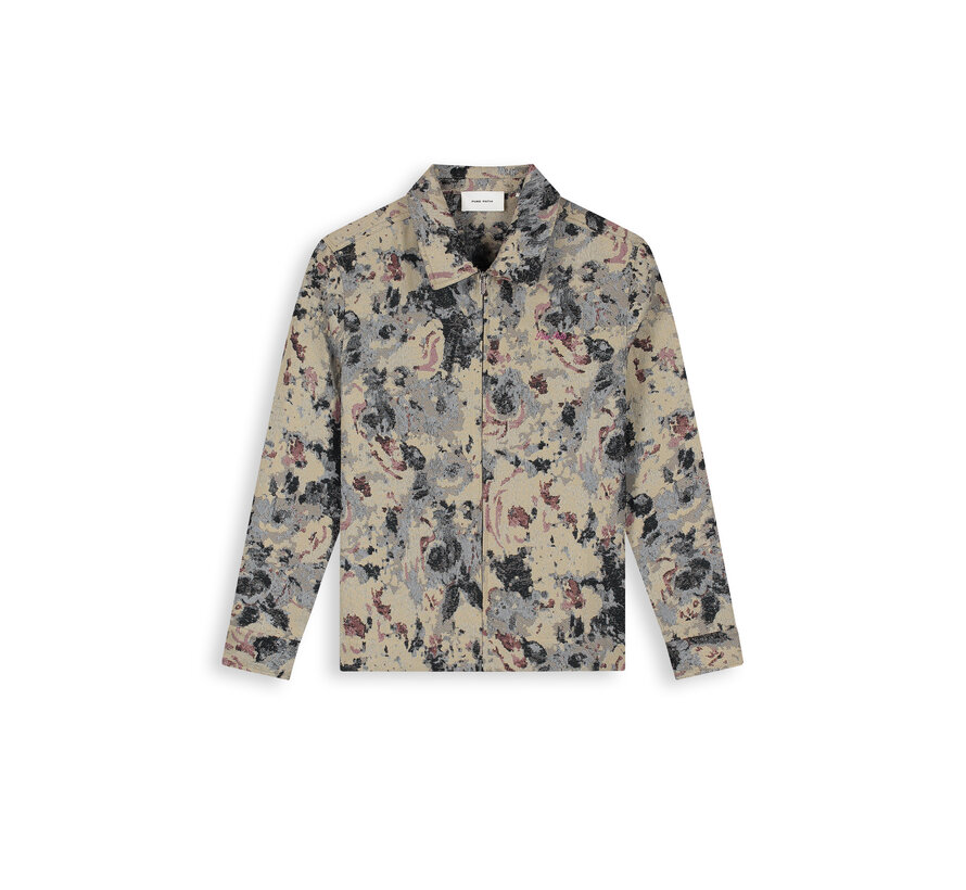 Overshirt Jacquard Flower Full-Zip Taupe (26030204 - 53)