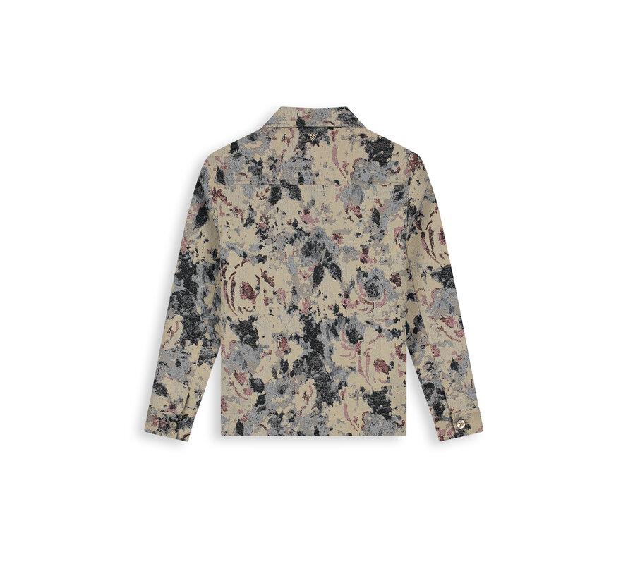Overshirt Jacquard Flower Full-Zip Taupe (26030204 - 53)