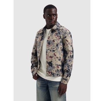 Pure Path Overshirt Jacquard Flower Full-Zip Taupe (26030204 - 53)
