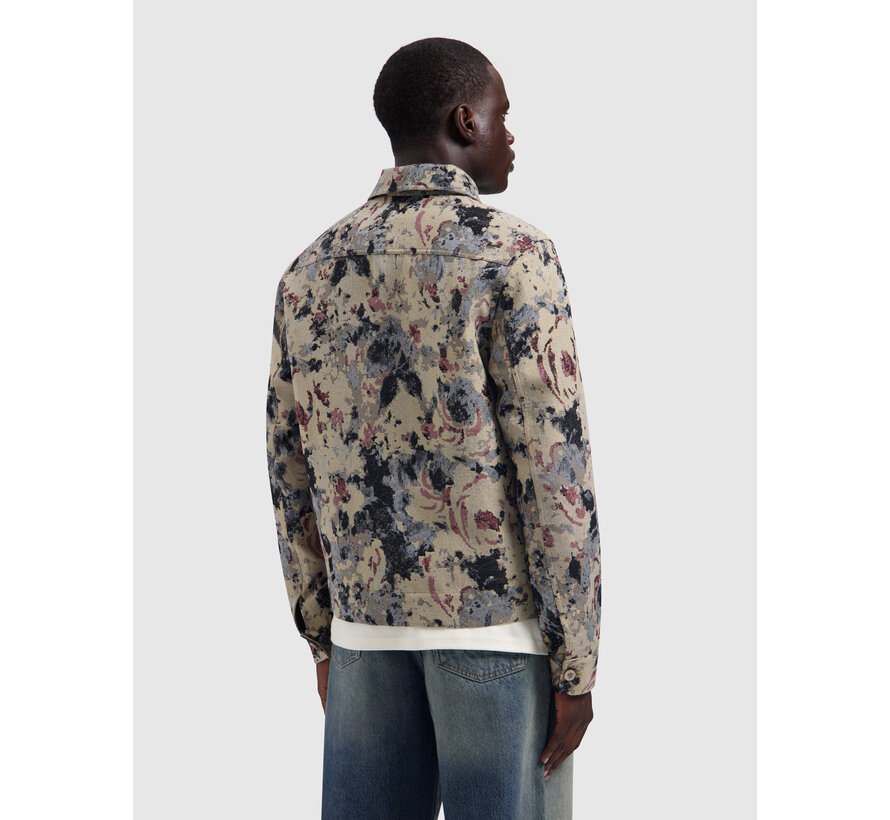 Overshirt Jacquard Flower Full-Zip Taupe (26030204 - 53)