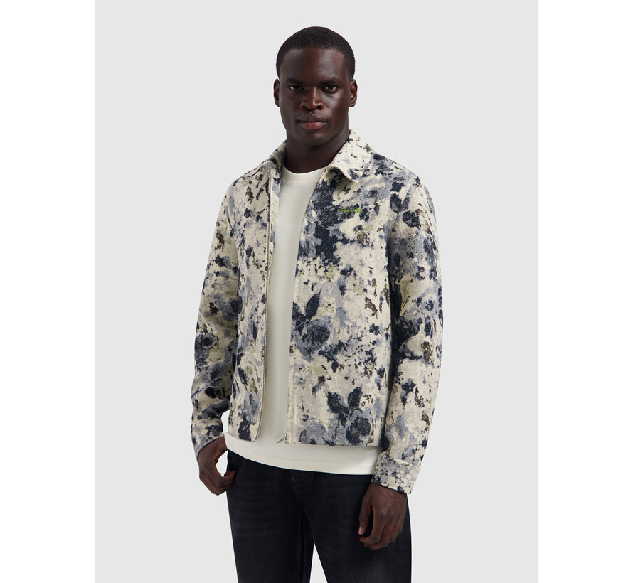 Overshirt Jacquard Flower Full-Zip Ecru (26030204 - 54)