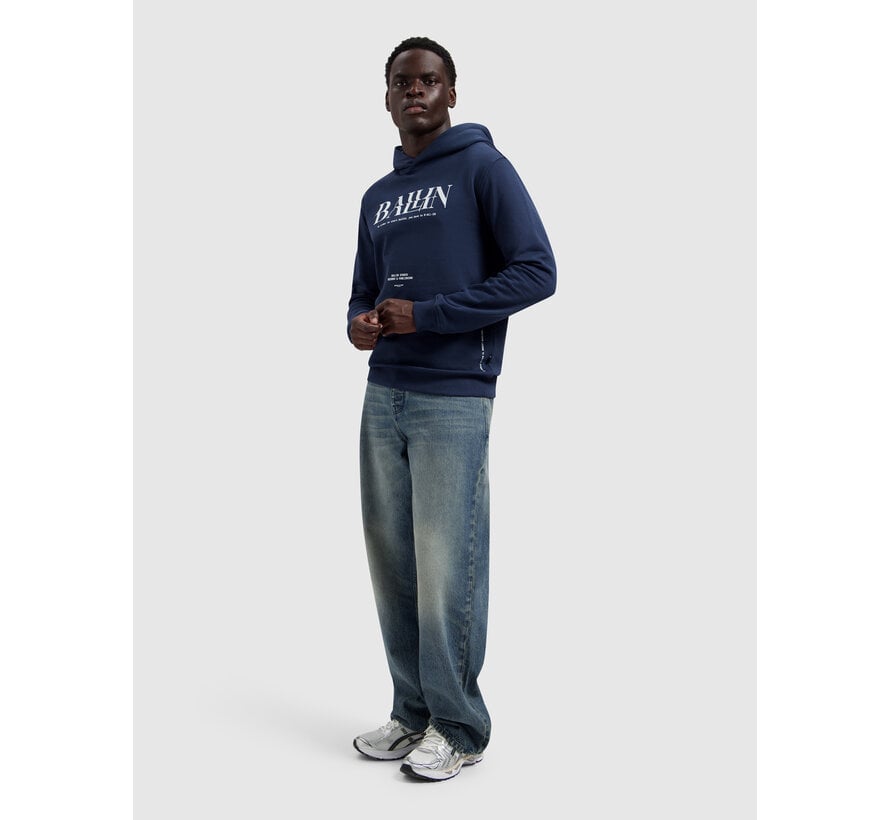 Ballin Hooded Sweater Glitch Logo Hoodie Navy (26019302 - 02)