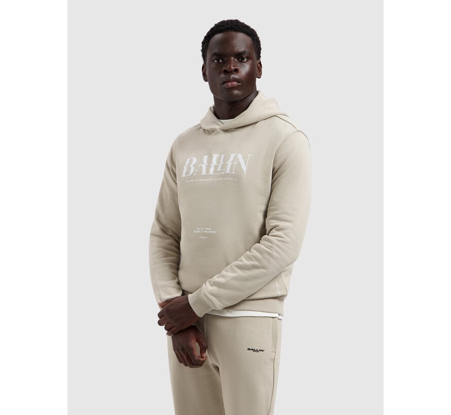 Ballin Hooded Sweater Glitch Logo Hoodie Taupe (26019302 - 53)
