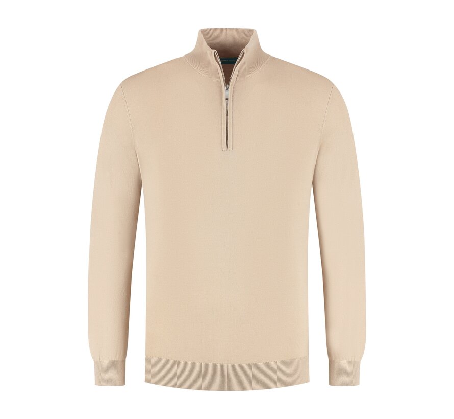 District Indigo S/ Men Halfzip Tencel BEIGE (7.52.501.510 - 048)