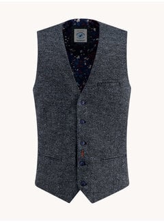 A Fish Named Fred Gilet Waistcoat Brushed Herringbone Jeans Blue (34.145 - 608)