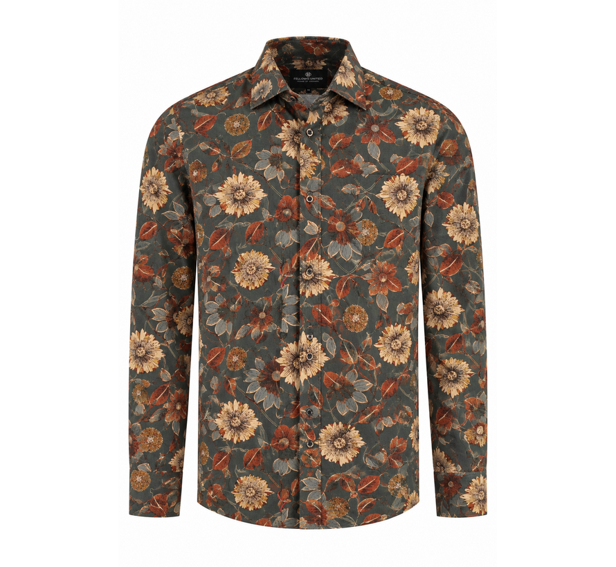 Fellows United Overhemd Autumn Leaves Stretch Multicolor (62.6508 - 147)