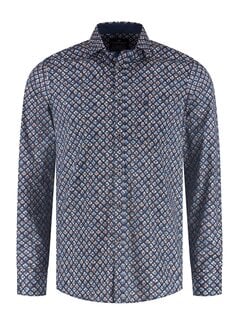 Fellows United Fellows United Overhemd Triangular Tangle Stretch Mid Blue (62.6518 - 116)
