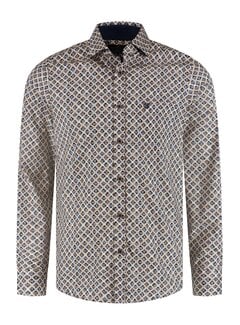 Fellows United Fellows United Overhemd Triangular Tangle Stretch Beige (62.6518 - 147)