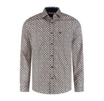 Fellows United Fellows United Overhemd Triangular Tangle Stretch Beige (62.6518 - 147)