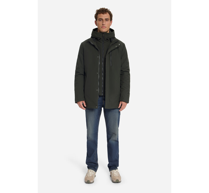Jacket Hooded Softshell Dark Army (33630818SN - 059)