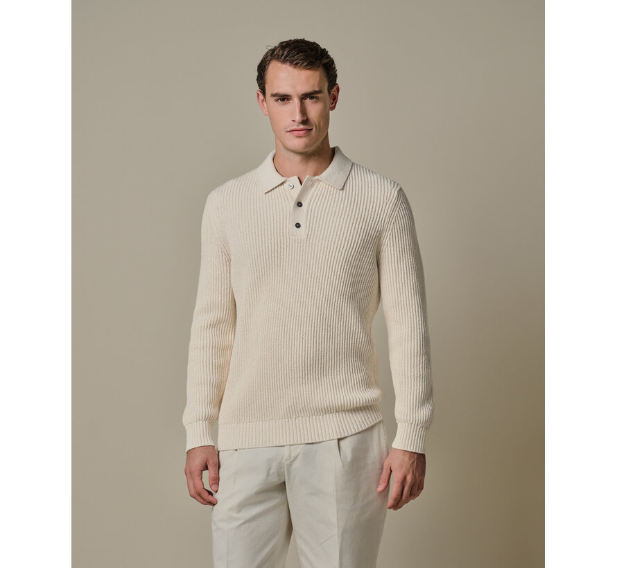 Profuomo Longsleeve Polo Off White (PPXJ10017B)