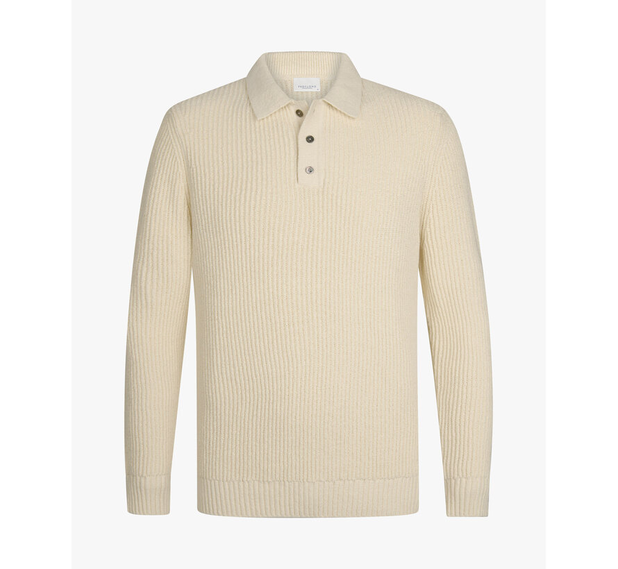 Profuomo Longsleeve Polo Off White (PPXJ10017B)