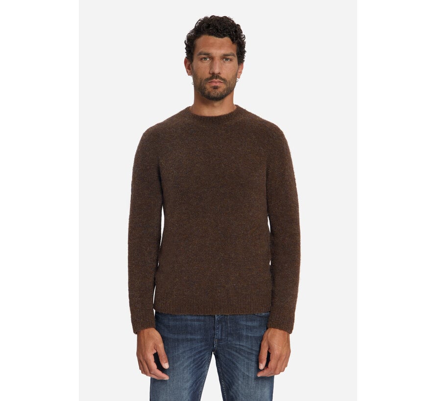 No Excess Pullover Crewneck Boucle Melange With Wool Dark Brown (33210808 - 042)
