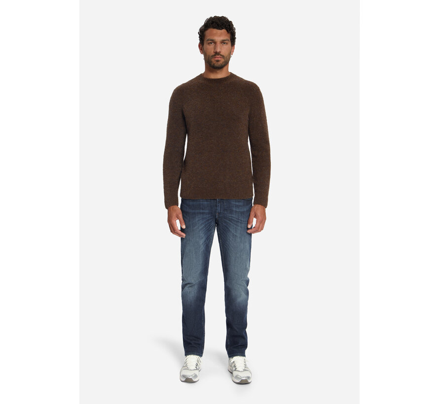 Pullover Crewneck Boucle Melange With Wool Dark Brown (33210808 - 042)