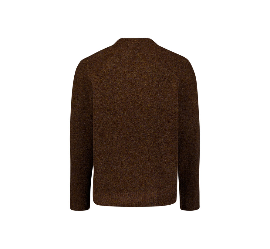 Pullover Crewneck Boucle Melange With Wool Dark Brown (33210808 - 042)