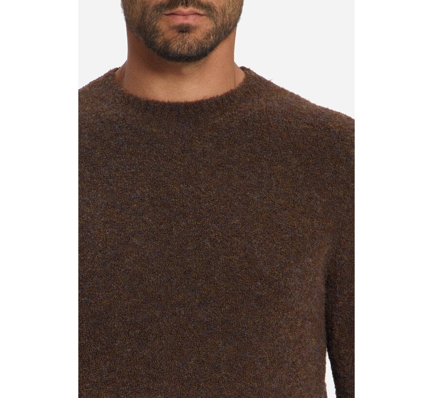 No Excess Pullover Crewneck Boucle Melange With Wool Dark Brown (33210808 - 042)
