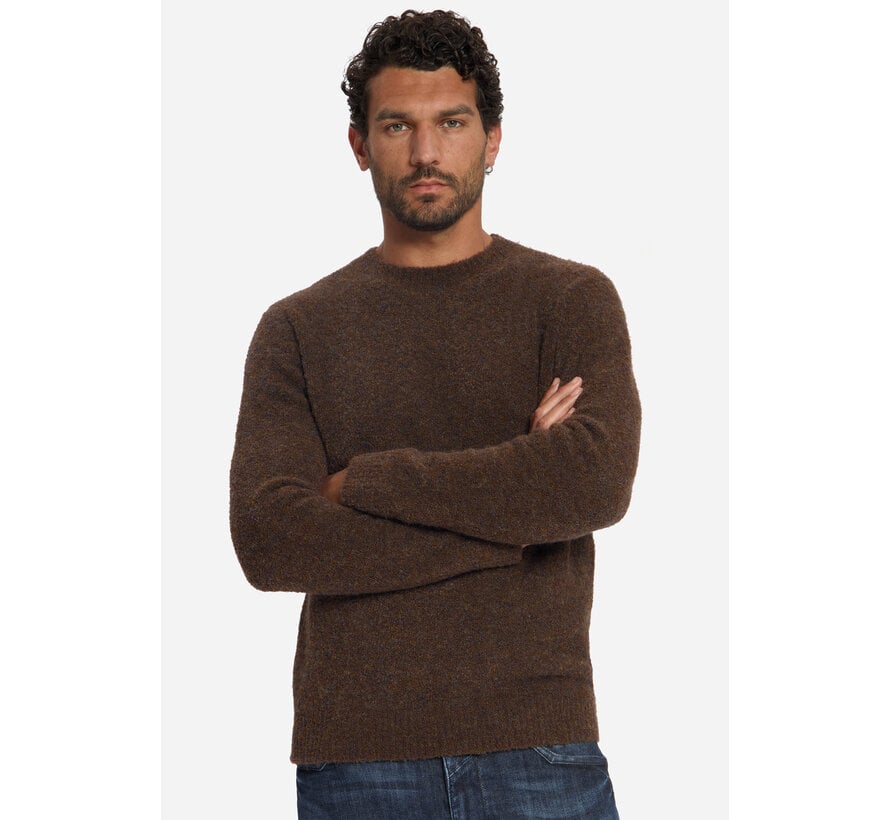 No Excess Pullover Crewneck Boucle Melange With Wool Dark Brown (33210808 - 042)