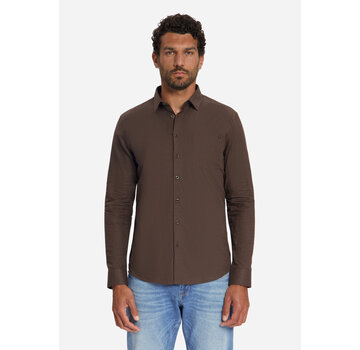 No Excess Overhemd Melange Flannel Dark Brown (33430845 - 042)