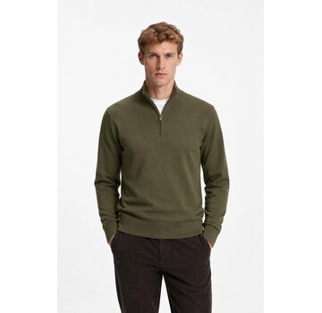 HUGO BOSS Black Half Zip Trui H-Ebenji Merino Open Green (50565499 - 347)