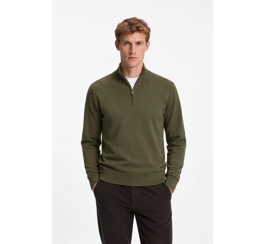 Hugo Boss Black Half Zip Trui H-Ebenji Merino Open Green (50565499 - 347)