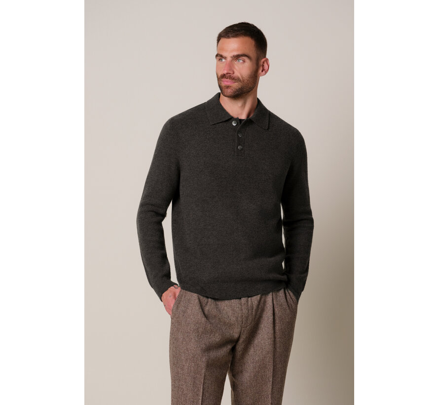 Profuomo Polo Longsleeve Dark Brown (PPXJ30041E)