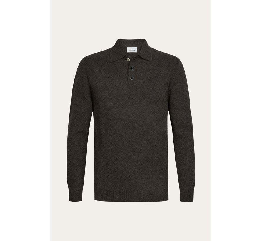 Profuomo Polo Longsleeve Dark Brown (PPXJ30041E)
