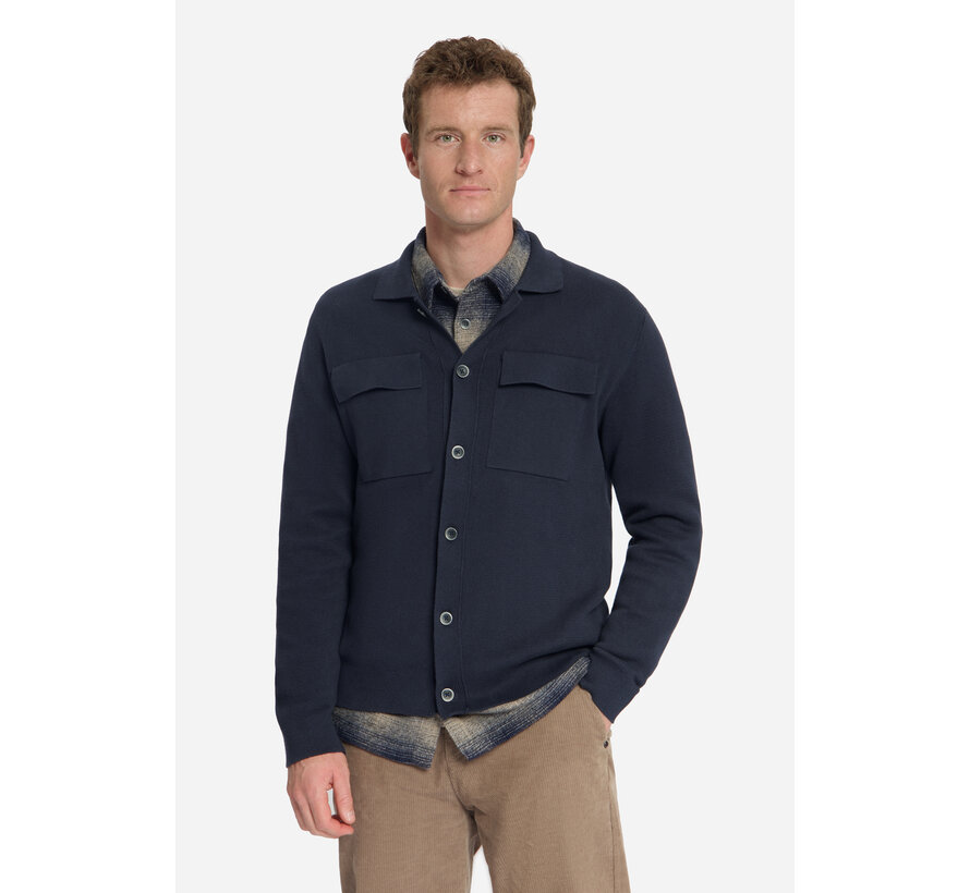 No Excess Vest Cardigan Full Button Heavy Knit Dark Night (33250801 - 178)