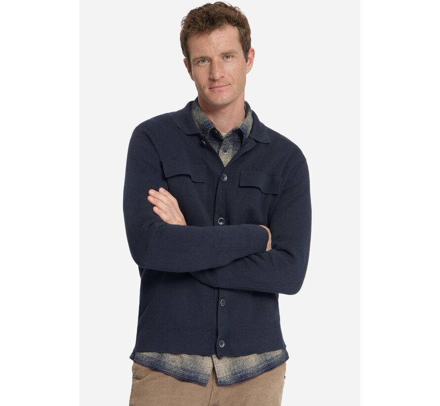 No Excess Vest Cardigan Full Button Heavy Knit Dark Night (33250801 - 178)