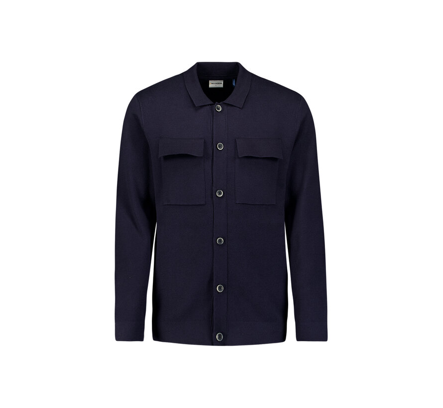 No Excess Vest Cardigan Full Button Heavy Knit Dark Night (33250801 - 178)