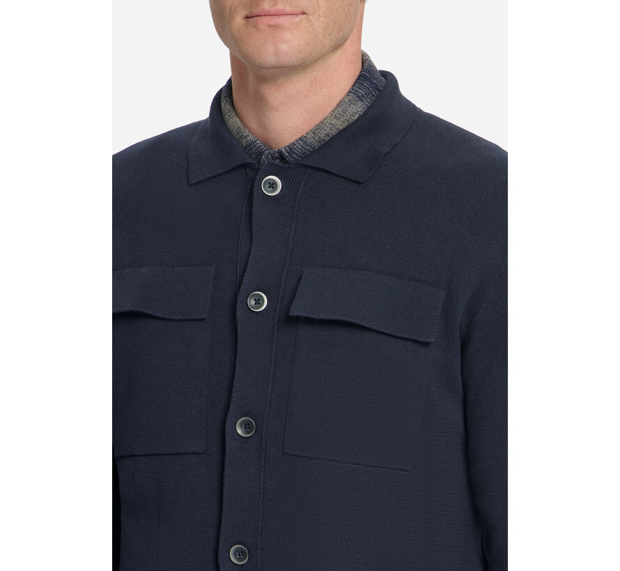No Excess Vest Cardigan Full Button Heavy Knit Dark Night (33250801 - 178)