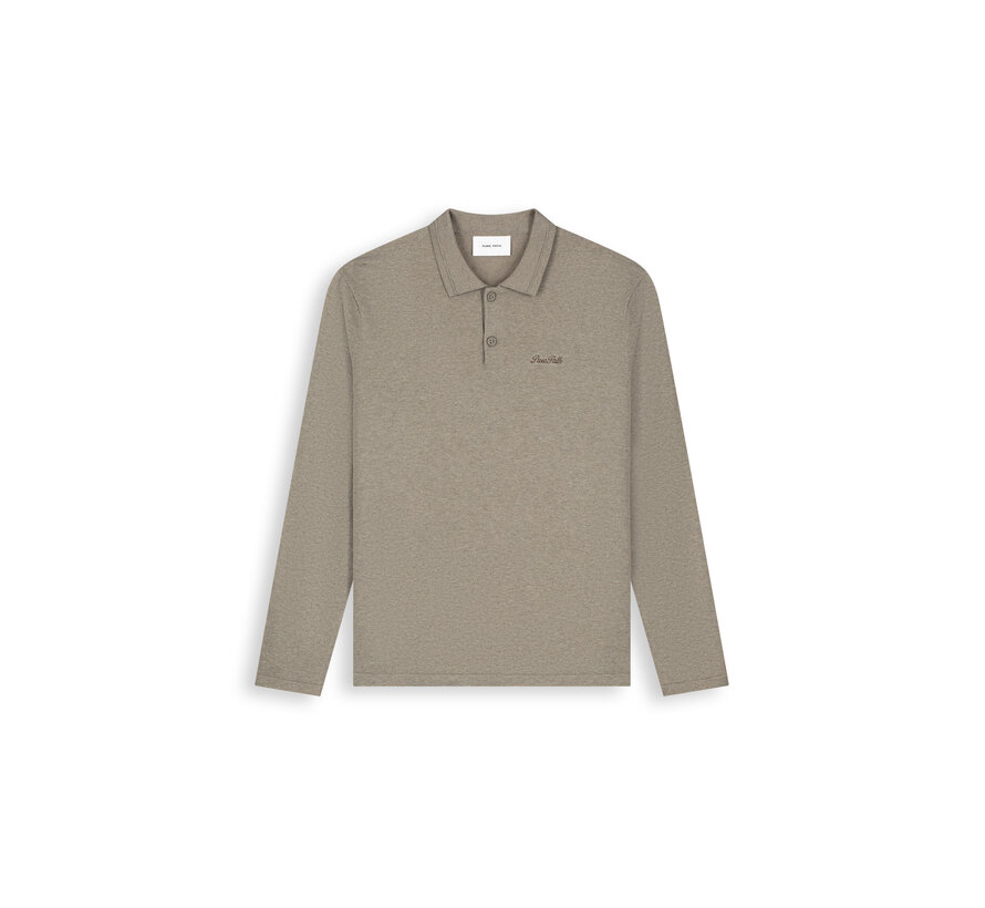 Pure Path Longsleeve Polo Light Weight Knit Taupe Mel. (26030801 - 75)