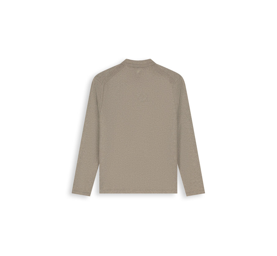 Pure Path Longsleeve Polo Light Weight Knit Taupe Mel. (26030801 - 75)