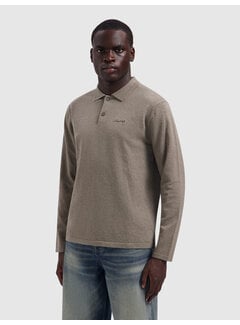 Pure Path Pure Path Longsleeve Polo Light Weight Knit Taupe Mel. (26030801 - 75)