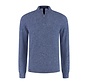 Fellows United Pullover Half Zip Fancy Rib Structure Mid Blue (62.1110 - 116)