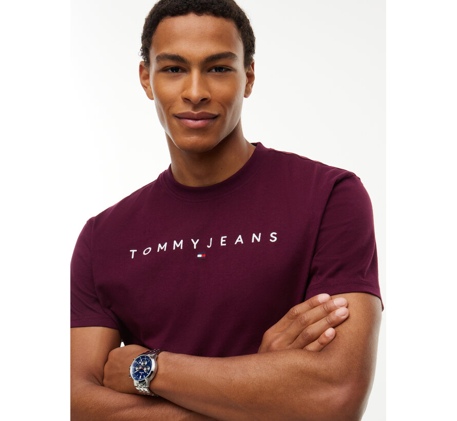 Tommy Hilfiger Jeans T-Shirt Reg Linear Logo Calypso Berry (DM0DM20744 - V11)