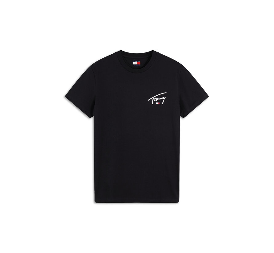 Tommy Hilfiger Jeans T-Shirt Slim Signature Chest Black (DM0DM23550 - BDS)