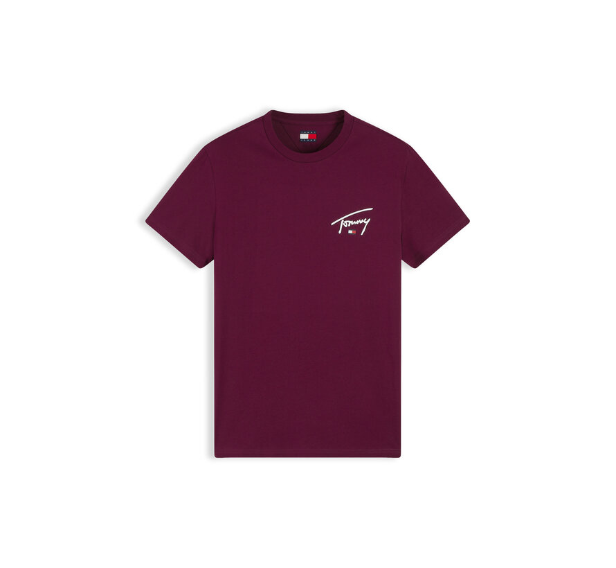 Tommy Hilfiger Jeans T-Shirt Slim Signature Chest Calypso Berry (DM0DM23550 - V11)