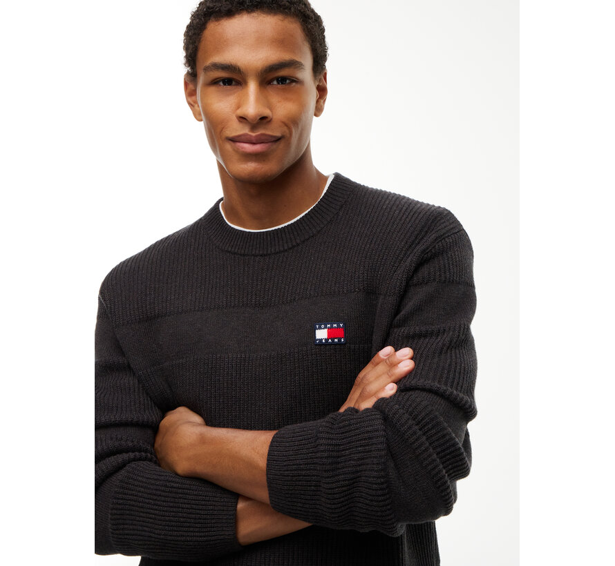 Tommy Hilfiger Jeans Trui Reg Textured Black (DM0DM23571 - H08)