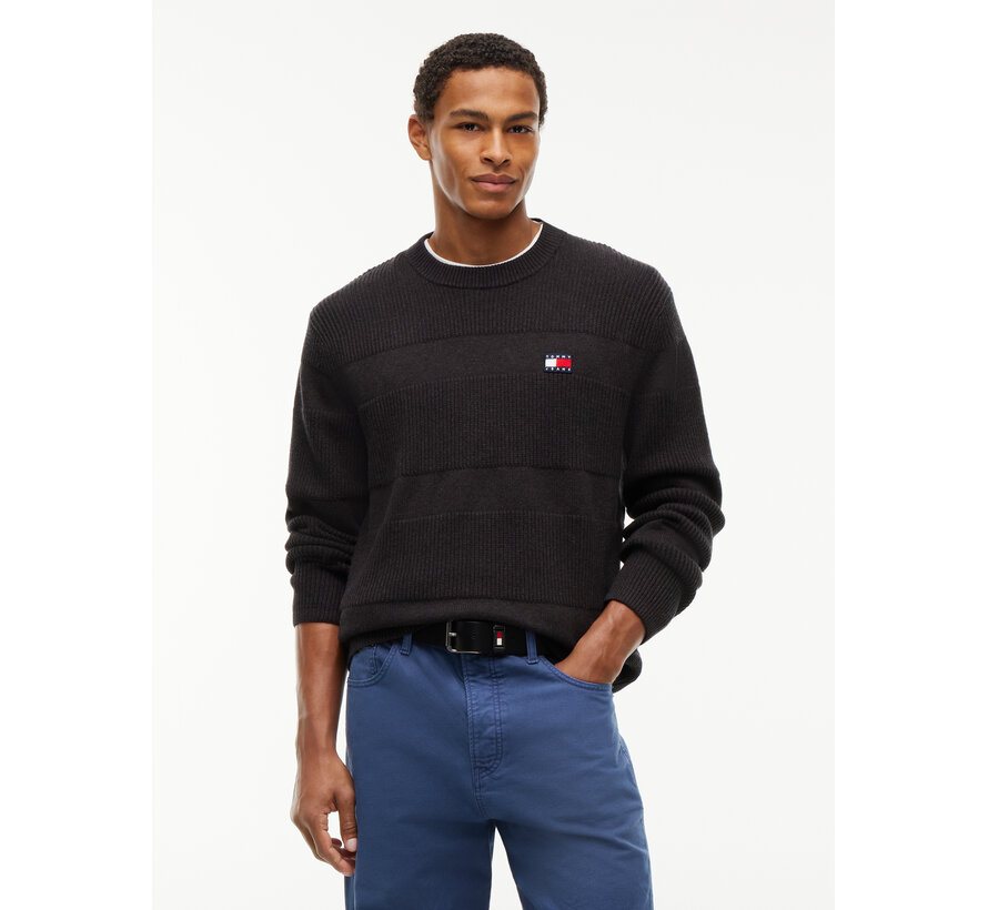Tommy Hilfiger Jeans Trui Reg Textured Black (DM0DM23571 - H08)
