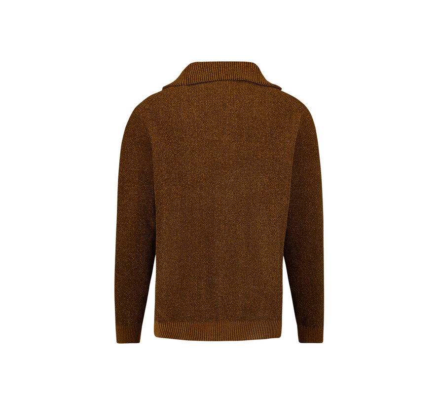 Trui Half Zip High Neck Light Weight Chenille Caramel (33210967SN - 048)