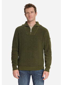 No Excess Trui Half Zip High Neck Light Weight Chenille Moss (33210967SN - 152)