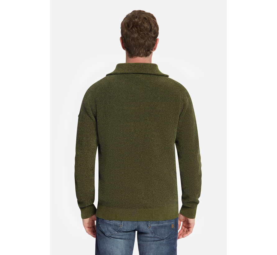 Trui Half Zip High Neck Light Weight Chenille Moss (33210967SN - 152)