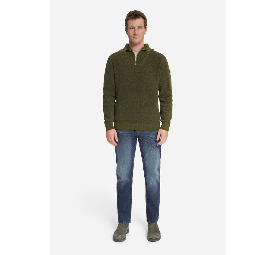 Trui Half Zip High Neck Light Weight Chenille Moss (33210967SN - 152)