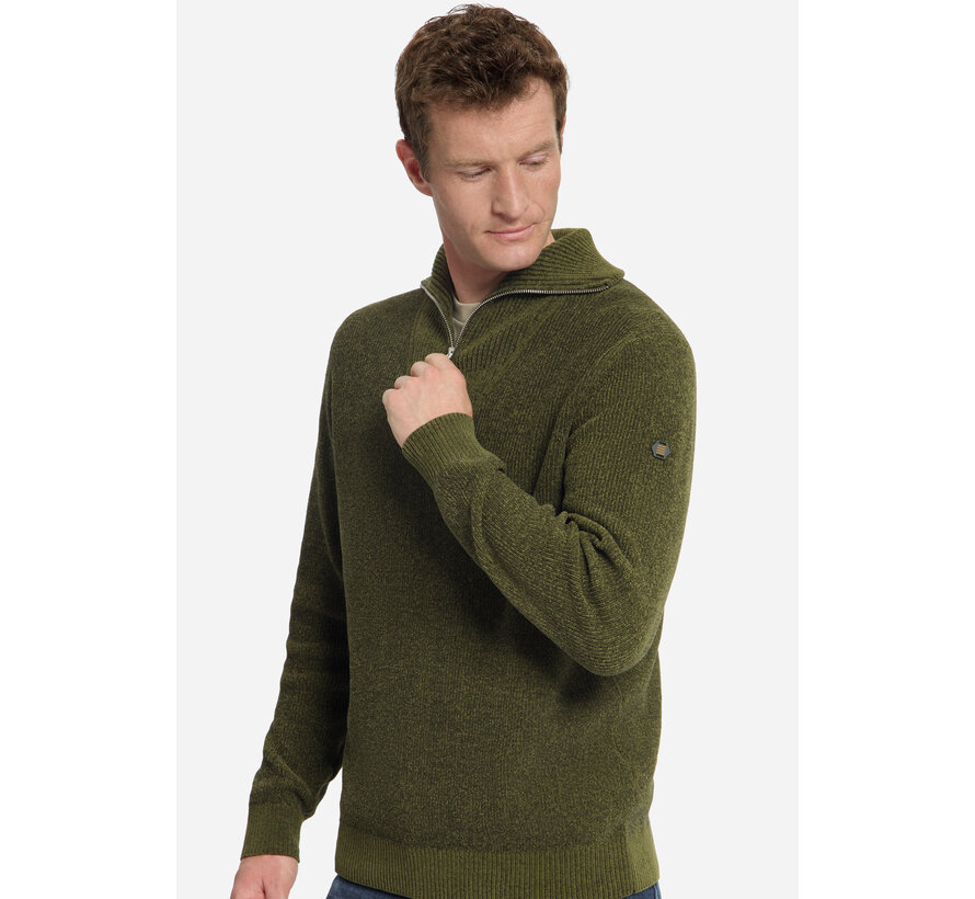 Trui Half Zip High Neck Light Weight Chenille Moss (33210967SN - 152)
