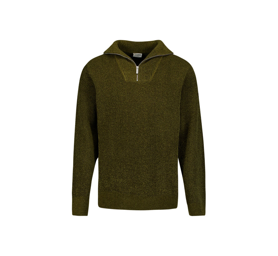 Trui Half Zip High Neck Light Weight Chenille Moss (33210967SN - 152)